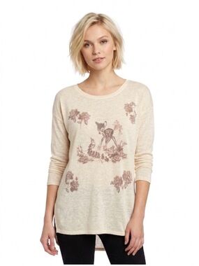 Disney Long Sleeve top a collection by Lauren Conrad Bambi print size large